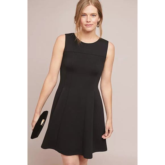 Anthropologie Maeve Debutante  Black Sleeveless Fit & Flare Mini Dress Size XL - Picture 1 of 4